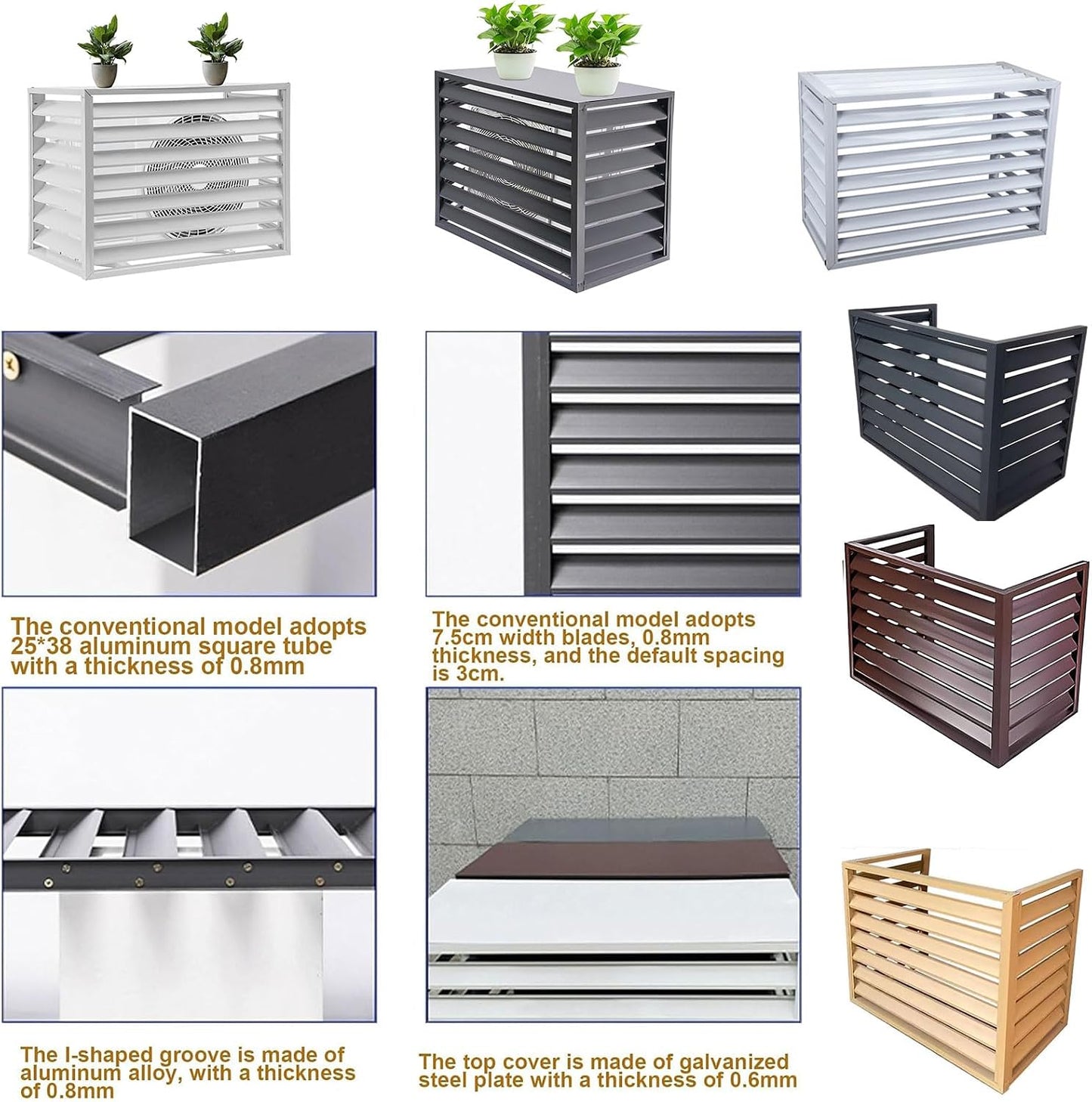  Housse De Protection Pour Climatiseur Extérieur – Ions D'aluminium Résistant Aux Intempéries Pour Unités AC 1,5P/2-3P/5P Et Pompes à Chaleur, Empêche Les Débris Et Le Feuillage