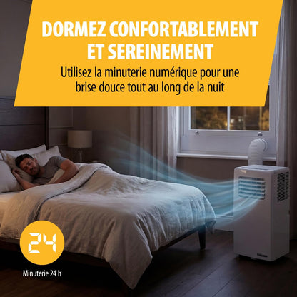  Tristar Climatiseur Mobile - 7 000 BTU - 3-en-1 - Déshumidifie, Rafraîchit, Ventile - Jusqu'à 25 M² - Kit Pour Fenêtre Inclus - AC-5478 [Classe énergétique A]