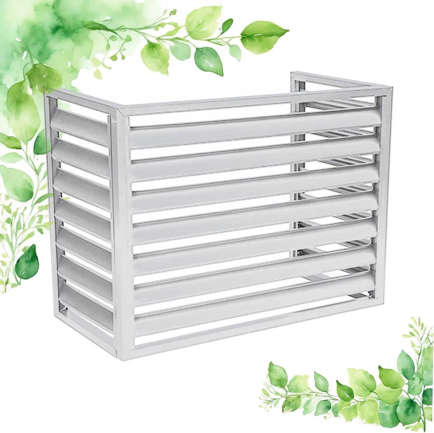 GENERIC Clôture Extérieure En Aluminium Pour Climatiseur – Blanc 120 X 70 X 150 Cm (L X L X H) – Housse De Protection Pour Unités De Climatisation Pompes à Chaleur Et Condensateurs – Écran Extérieur