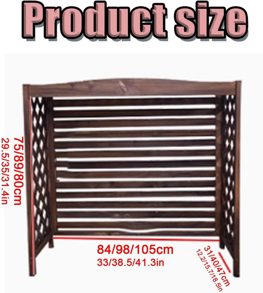  Écran De Protection Pour Climatiseur Extérieur En Bois – Panneau De Confidentialité Autoportant Pour Unités De Climatisation – Housse Résistante Aux Intempéries (105 X 47 X 80 Cm)
