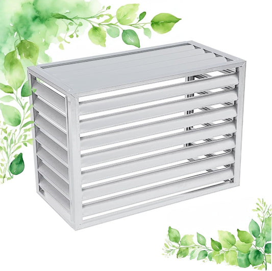 GENERIC Clôture En Aluminium Pour Climatiseur – Dessus à Persiennes Blanches 100 X 50 X 70 Cm (1,5P) – Housse De Protection Pour Condensateur Extérieur Et écran De Pompe à Chaleur Pour Une Durabilité Et Un