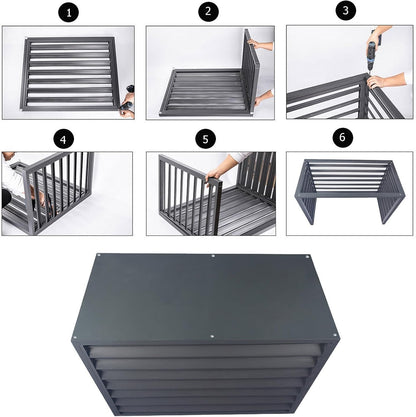 GENERIC Clôture De Confidentialité Pour Climatiseur Extérieur - Étanche Et Anti-poussière - Housse De Protection Robuste Et Grilles En Aluminium Pour Systèmes CVC