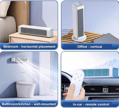  Climatisation Murale 5W Avec Télécommande, Alimentation à 3 étages Et Conception Sans Feuilles Pour Un Fonctionnement Silencieux Dans Le Bureau, La Chambre Ou La Salle De Bain, Montable De Manière Fle