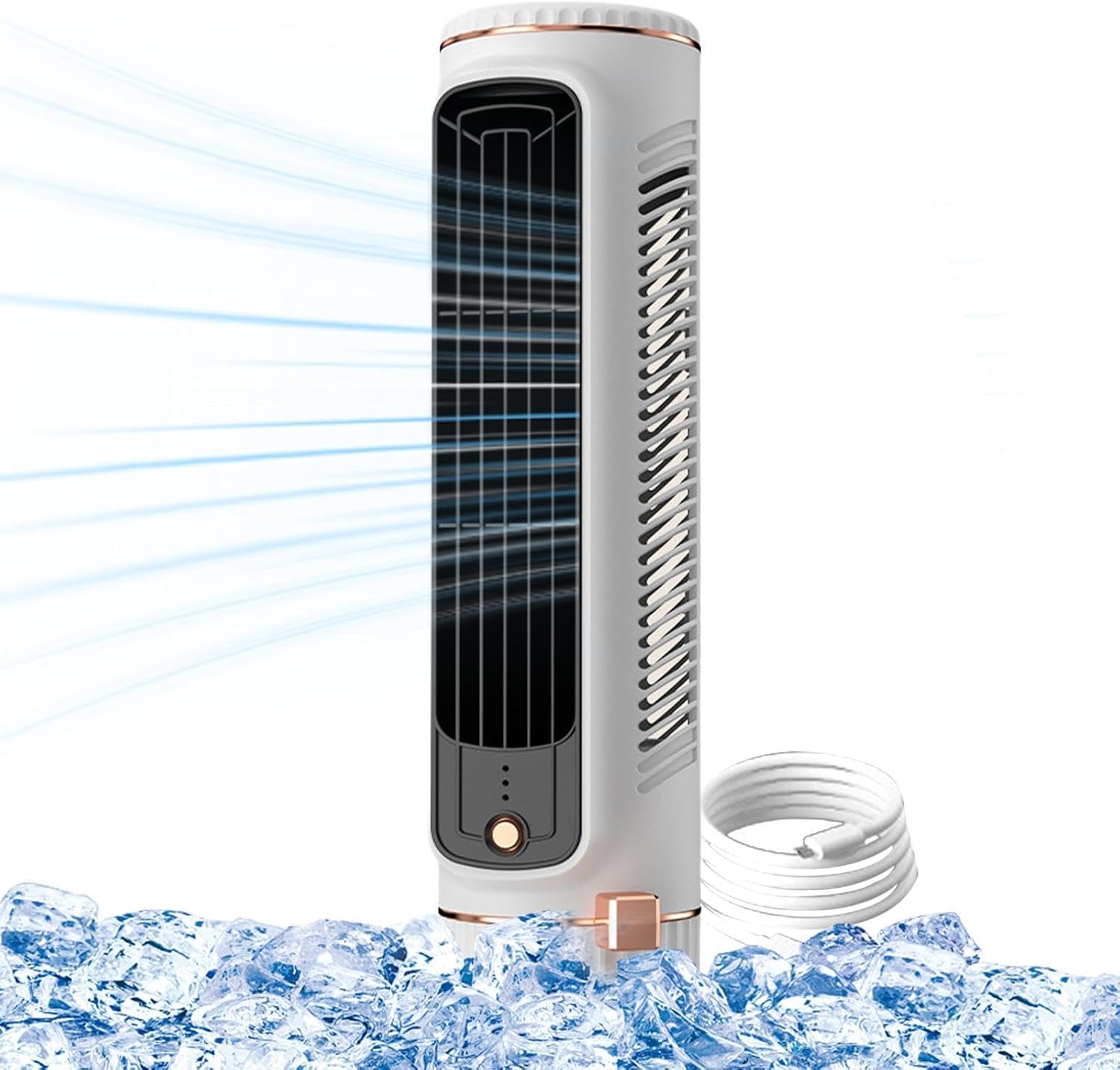 GENERIC Ventilateur De Climatiseur Portable Pour Voiture, Trois Vitesses Pour Petite Pièce AC, Refroidisseur D'air Rechargeable | Climatiseur Personnel, Climatiseur USB Avec Secouage Automatique De La Tête
