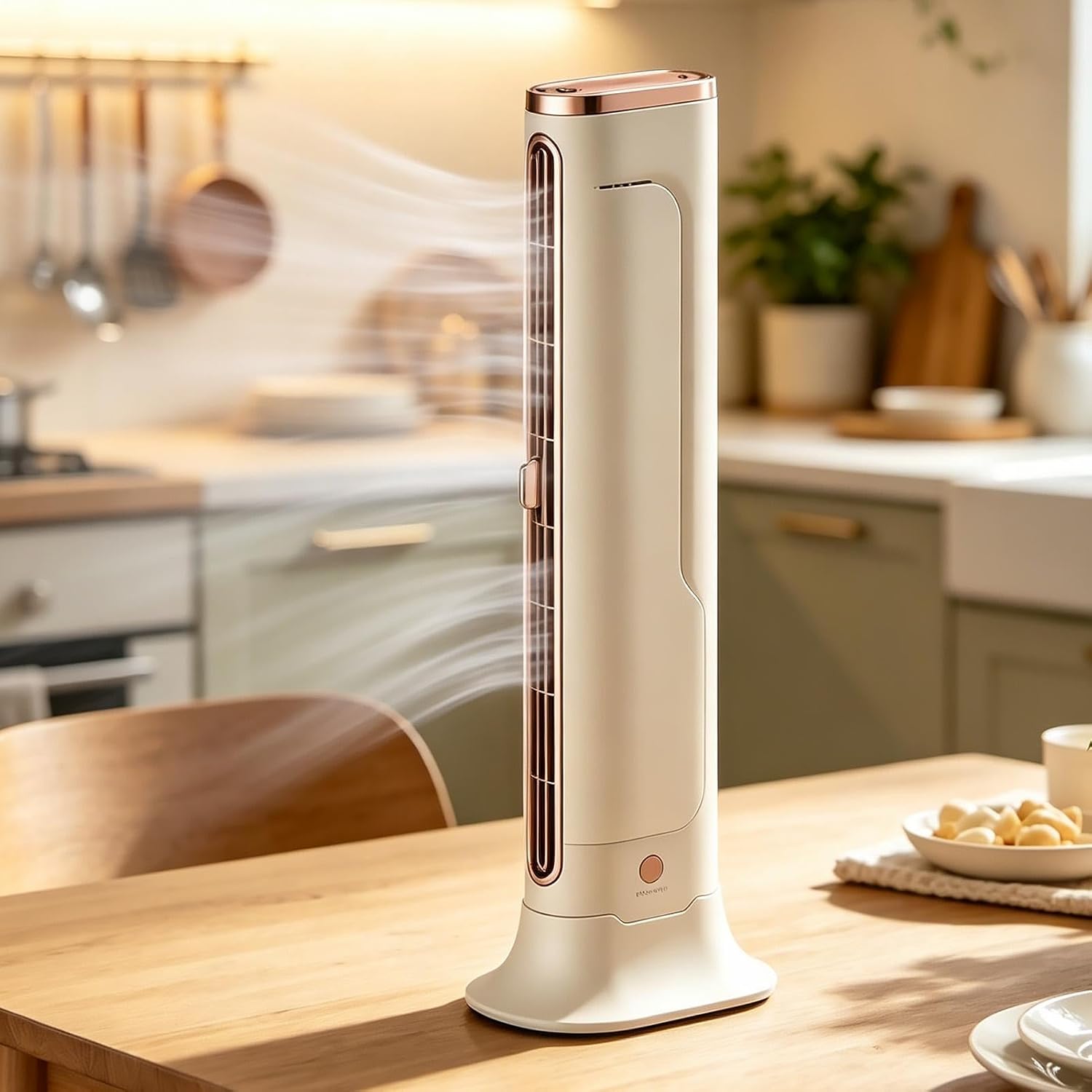  Petit Climatiseur Portable | Mini Tour Sans Pales Rechargeable Par USB | Ventilateur Climatiseur - Pour Bureau Extérieur Intérieur Voyage Camping-Car Garage Atelier Dortoir Cuisine