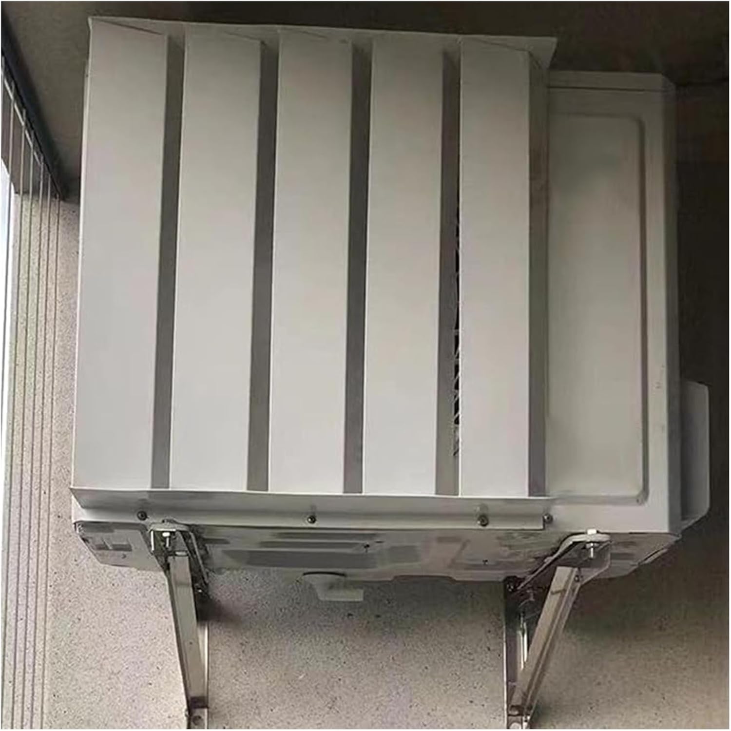 GENERIC Climatiseur Extérieur R 60 X 60 Cm Pare-vent Réglable Protection Anti-tourbillon Pour Unités Extérieures Empêche L'air De Souffler Directement
