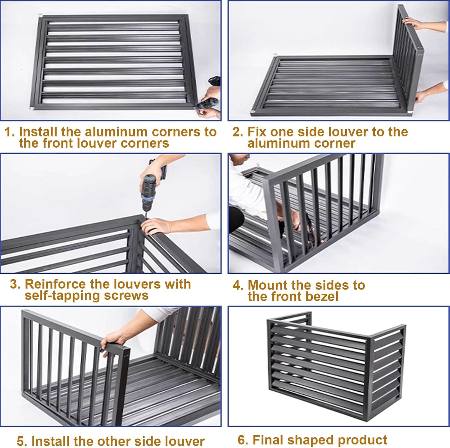 GENERIC Housse De Protection En Aluminium Pour Climatiseurs MiniSplit - Durable Et Antivol - Résistante Aux Intempéries - Convient Aux Pompes à Chaleur - Idéal Pour Toutes Les Saisons