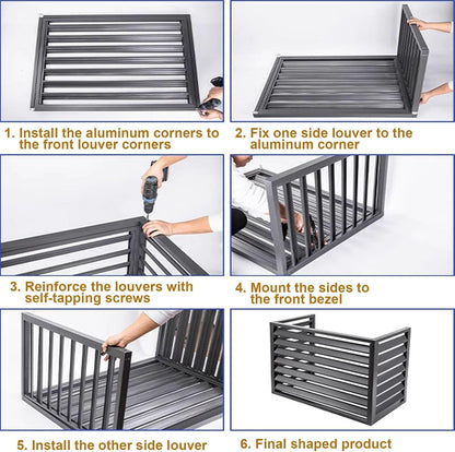  Housse De Protection Pour Climatiseur En Alliage D'aluminium Blanc – Protection Contre La Pluie Pour L'intérieur Et L'extérieur – Clôture Pour Cacher L'unité De Climatisation Résistante Aux