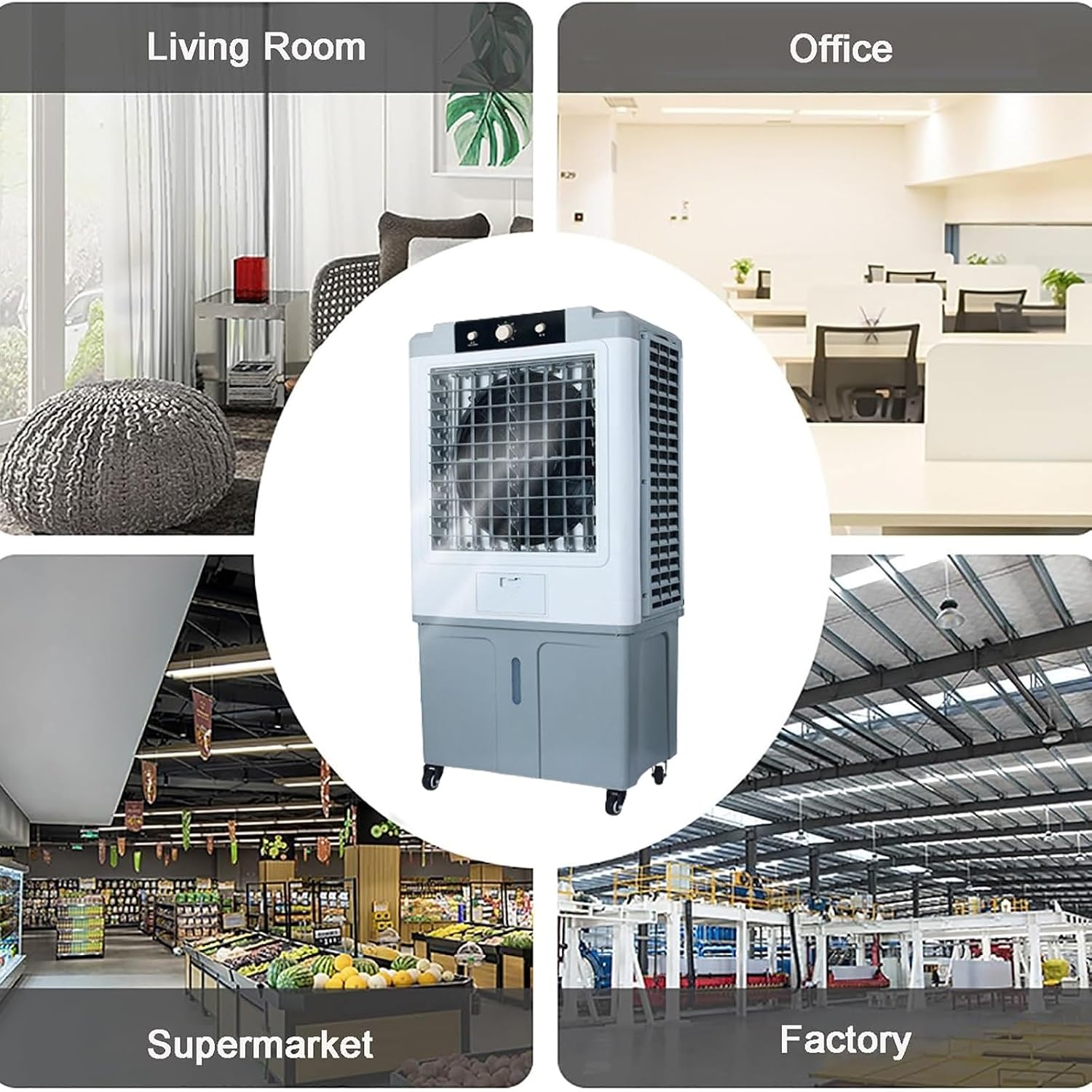  Home Essentials, Climatiseur Portable Avec Réservoir D'eau De 70 L | Aucune Fenêtre Nécessaire Pour Garage, Cour, Usage Commercial | Unité De Refroidi