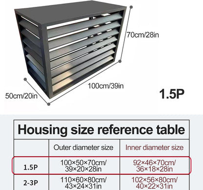 GENERIC Housse Et Clôture Pour Climatiseur Extérieur, Volets En Aluminium Pour Unités AC, Support De Fleurs Décoratif, Protège Et Masque L'unité AC (couleur : Blanc, Taille : 1,5P)
