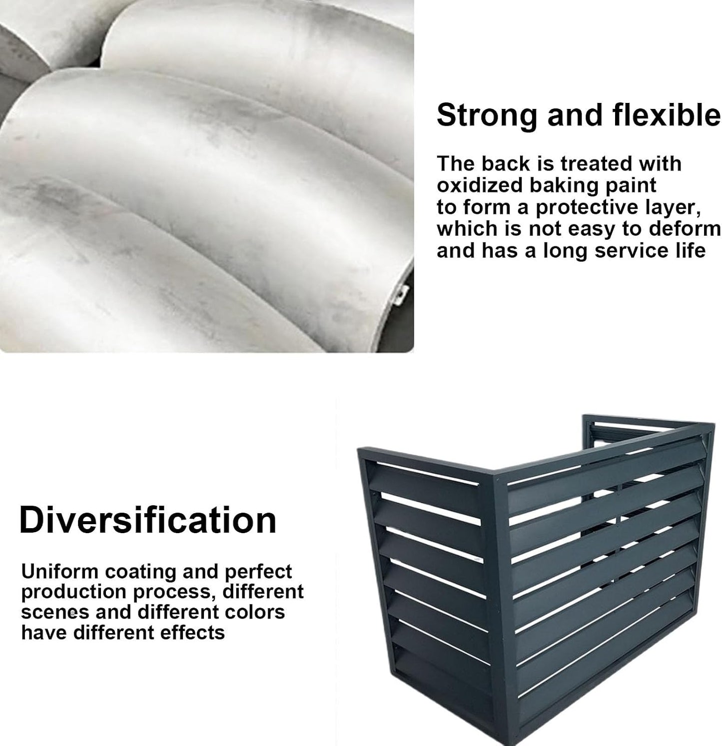  Housse De Protection Pour Climatiseur En Alliage D'aluminium Blanc – Protection Contre La Pluie Pour L'intérieur Et L'extérieur – Clôture Pour Cacher L'unité De Climatisation Résistante Aux