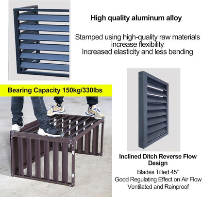  Housse De Protection En Métal Résistante Aux Intempéries Pour Pompe à Chaleur Et Climatiseur - Pour Unité De Climatisation Extérieure - 110 X 60 X 80 Cm - Pour Condensateurs Muraux Extérieurs