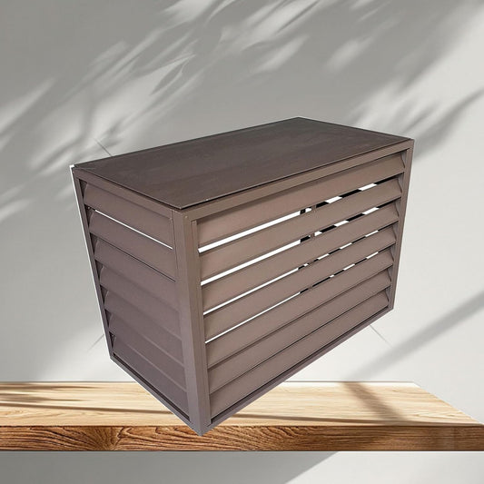 GENERIC Housse De Protection En Aluminium Pour Climatiseur, Unité Extérieure, Condensateur Avec Motif Clôture, Résistante Aux Intempéries, Convient Pour Une Utilisation En Intérieur Et En Extérieur