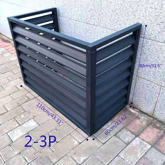 GENERIC Housse De Climatiseur D'extérieur Résistante Aux Intempéries – Protecteur De Pompe à Chaleur En Aluminium Décoratif Et Réduction Du Bruit Pour Toutes Les Saisons – Idéal Pour La Maison Et Le Jardin
