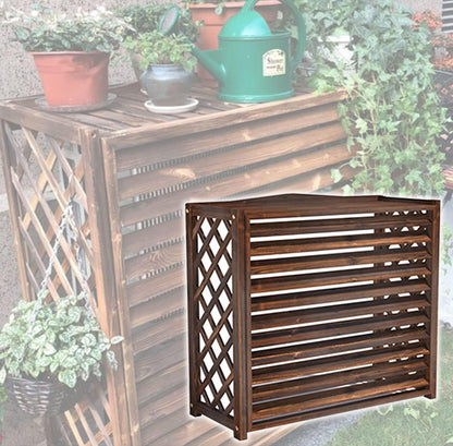  Cadre Extérieur De Climatiseur En Bois Massif, Jardinière En Bois, Capot De Protection Pour Climatiseur, Volets Centraux Résistants Aux Intempéries, Treillis De Patio