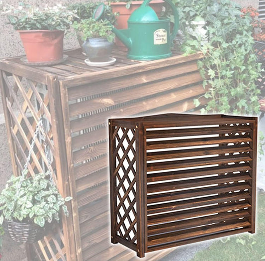  Cadre Extérieur De Climatiseur En Bois Massif, Jardinière En Bois, Capot De Protection Pour Climatiseur, Volets Centraux Résistants Aux Intempéries, Treillis De Patio