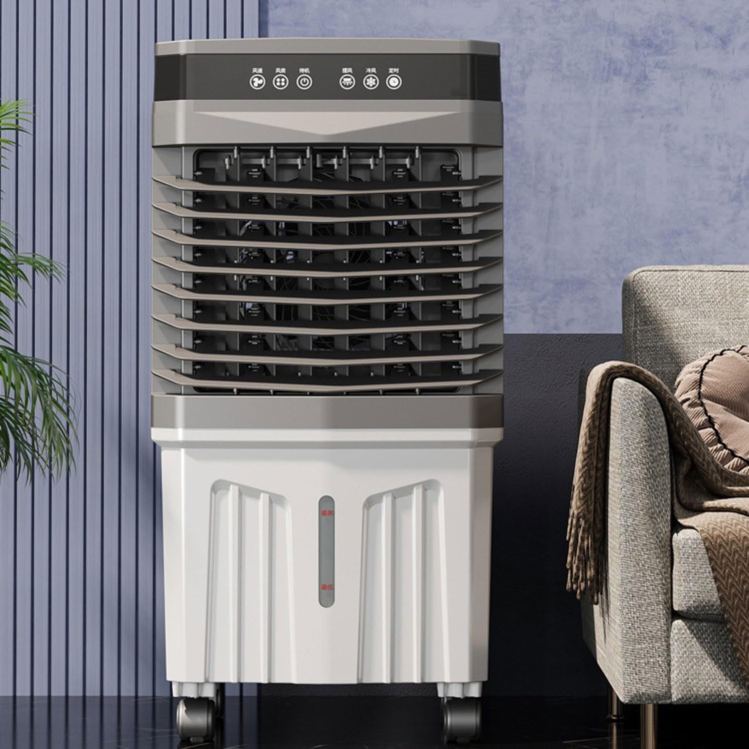  Refroidisseur D'air évaporatif Avec Grand Réservoir D'eau Télécommande 12 H Minuterie 120° Oscillation 3 Vitesses Climatiseurs Portables Pas De Tuyau Besoin Ventilateur De Refroidissement Pour Le Pati