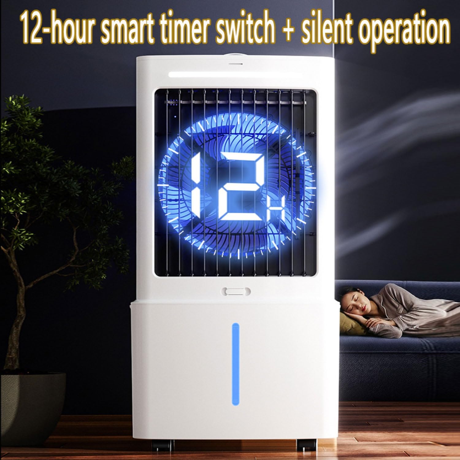 GENERIC Climatiseur Portable, Refroidisseur D'air Par évaporation Avec Réservoir De 25 L, Refroidissement Rapide, 3 Vitesses, Minuterie 12 H, Climatisation Sans Fenêtre Pour Chambre, Maison, Bureau
