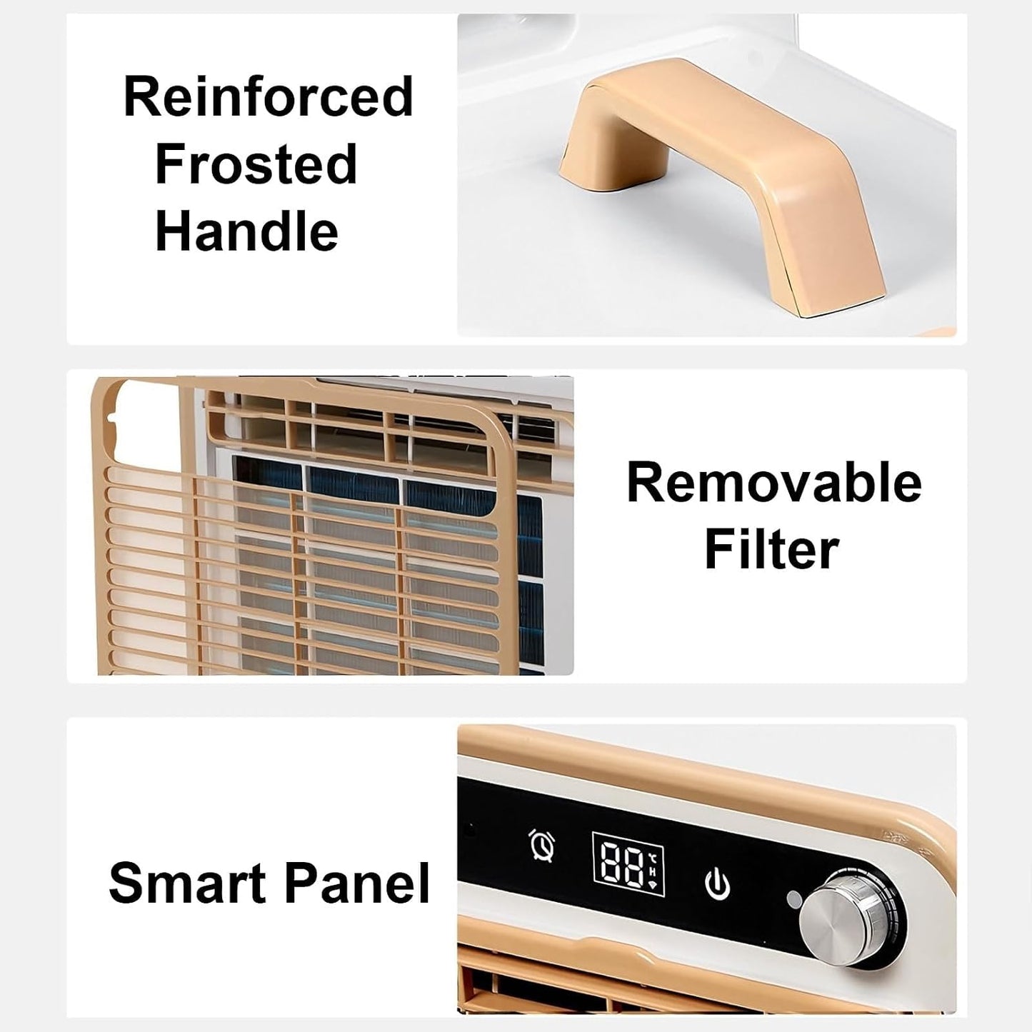  Unité De Climatisation Portable Silencieuse, Refroidissement 1500W Avec Flux D'air De 130m3/h, Télécommande WiFi, Minuterie 12H, Léger Pour La Chambre RV Truck Camping