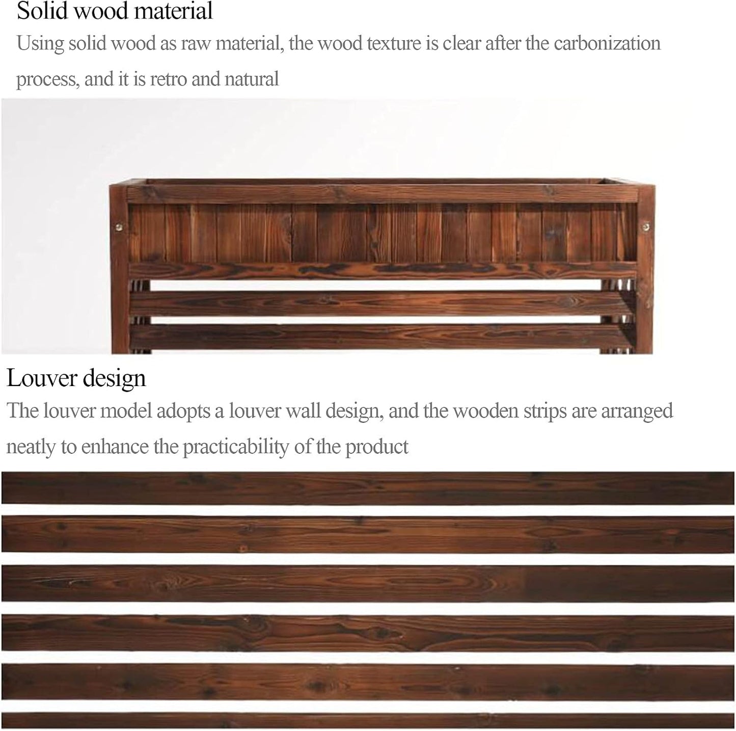 GENERIC Housse En Bois Pour Climatiseur Extérieur, Support à Persiennes En Bois Massif Et Support De Fleurs – Extérieur Du Climatiseur – Ion élégant Pour Unités De Climatisation – 111 Cm