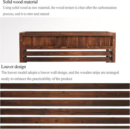 GENERIC Housse En Bois Pour Climatiseur Extérieur, Support à Persiennes En Bois Massif Et Support De Fleurs – Extérieur Du Climatiseur – Ion élégant Pour Unités De Climatisation – 111 Cm
