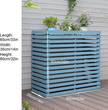  Housse En Bois Pour Climatiseur – Clôture élégante Pour Pompe à Chaleur Extérieure Pour Dissimuler Les Unités De Climatisation, Design Résistant Aux Intempéries Pour Améliorer L'esthétique Extérieure