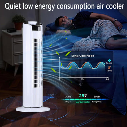 GENERIC Ventilateur De Tour Puissant Avec Télécommande, Refroidisseur D'air à Moteur à 3 Vitesses DC, Ventilateur De Refroidissement Portable Oscillant à 60 °, Minuterie 12H Pour La Salle De Bureau à Chambre