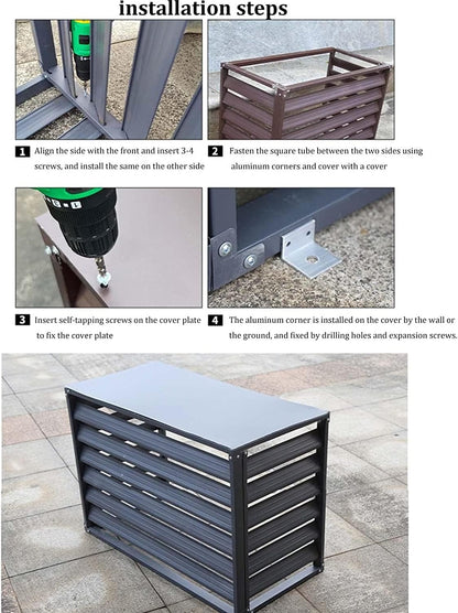  Couverture De Climatiseur De Fenêtre Extérieure, Couverture De Protection Résistante Aux Intempéries En Aluminium For Les Unités Extérieures, Écran De Confidentialité For Stores De Jardin (Color : Wh