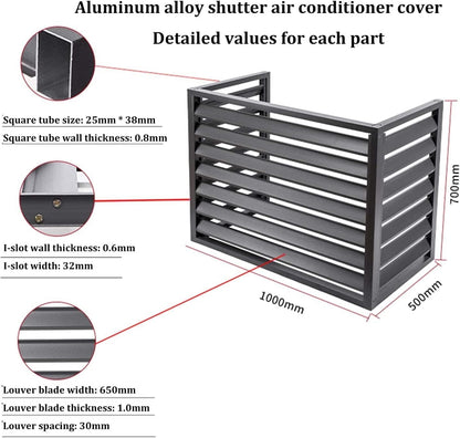  Couverture De Climatiseur De Fenêtre Extérieure, Couverture De Protection Résistante Aux Intempéries En Aluminium For Les Unités Extérieures, Écran De Confidentialité For Stores De Jardin (Color : Wh