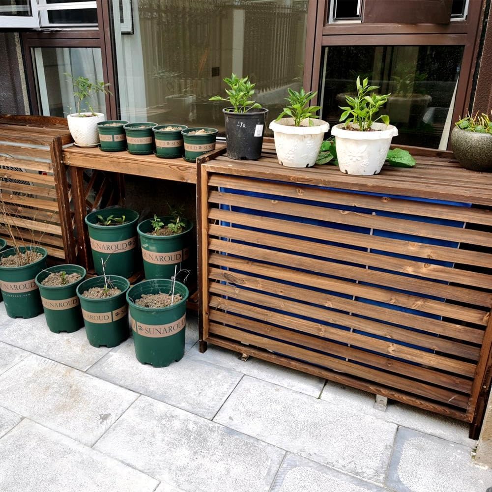  Housse De Protection En Bois Pour Climatiseur Extérieur, Support Anti-corrosion En Bois Massif Pour Fleurs, Jardin Et Balcon (taille : 120 X L)