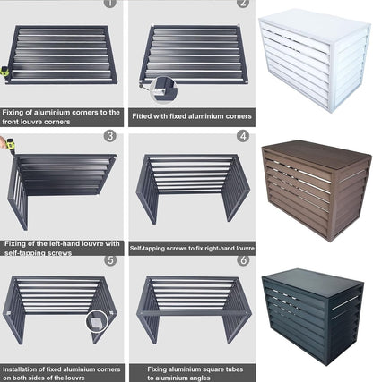 GENERIC Mini Housse De Climatiseur Séparée En Aluminium, Réduction Du Bruit, Protection De L'unité AC Résistante Aux Intempéries, Design Plat Blanc, Idéal Pour Une Utilisation En Extérieur