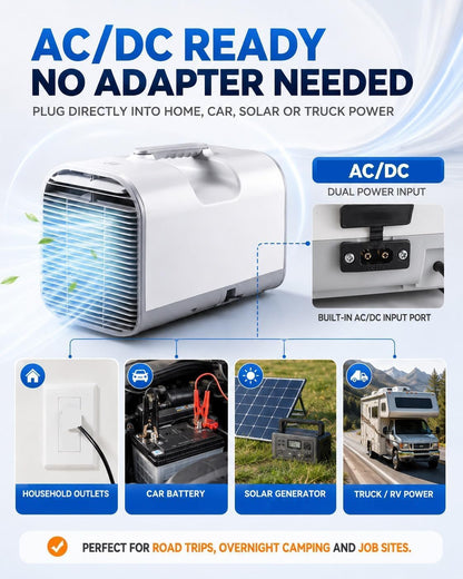  4777 BTU Unité De Climatisation Portable, Refroidisseur Extérieur 4 En 1 Avec Déshumidificateur Et Ventilateur.Système D'auto-Évaporation, Télécommande.Design Ultra-Calme Pour Le Camping, Les VR, Les