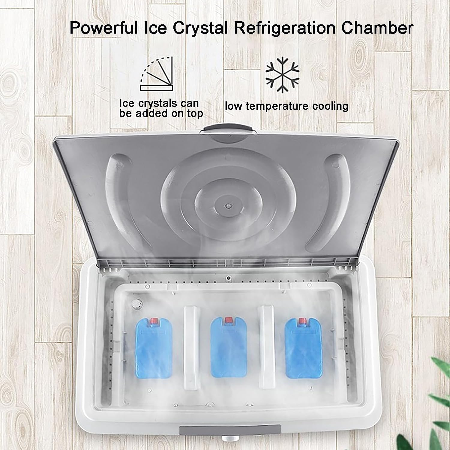 GENERIC Ventilateur De Refroidisseur évaporatif Portable, Climatiseur De Marais à 3 Vitesses Avec 120 Tête Oscillantes, Réservoir D'eau 55L Et Cristaux De Glace, Moteur Puissant Pour Le Refroidissement Effica
