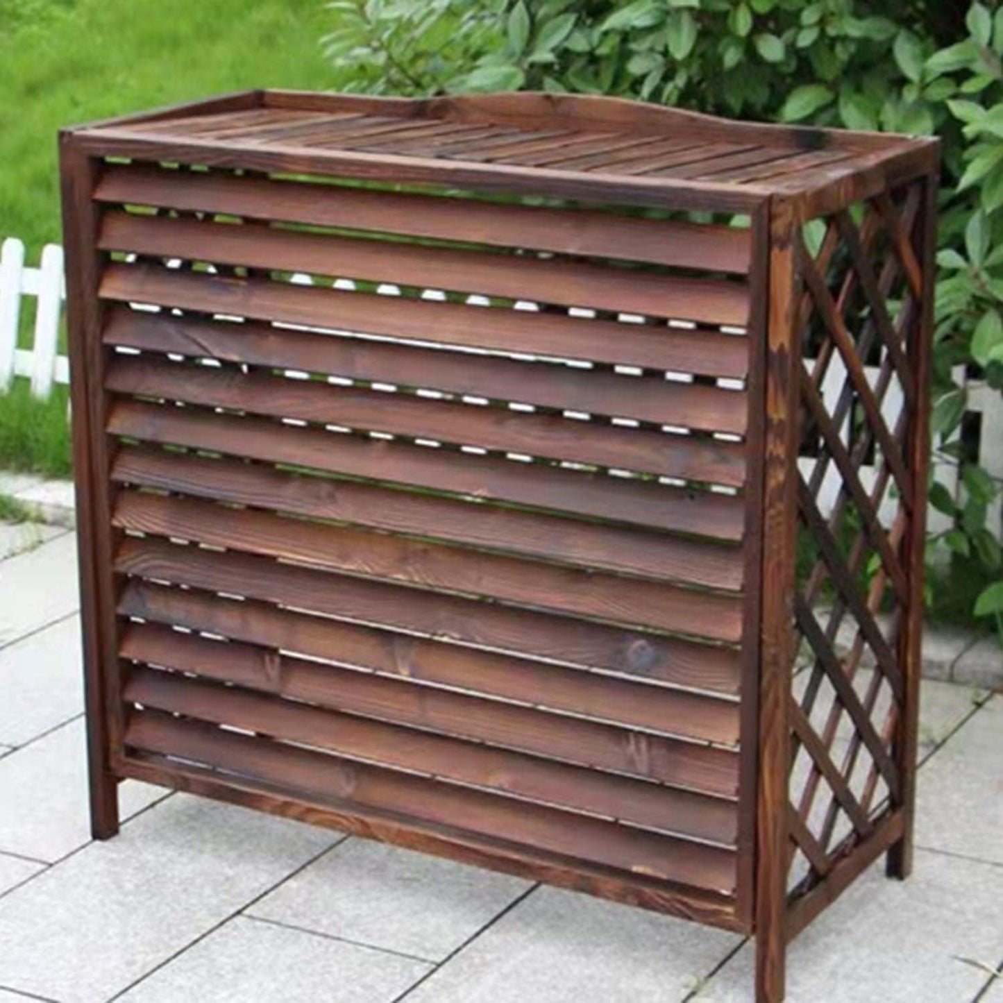  Housse De Protection Pour Climatiseur En Bois Massif, Séparateur D'espace, Boîtier De Poubelle, Support De Fleurs, Grille De Protection Pour Climatiseur Et Chauffage