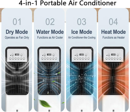 GENERIC Refroidisseur D'air Par évaporation – Ventilateur Tour De Refroidissement Portable Avec Réservoir D'eau De 3 L, Blocs De Glace, Télécommande Et 3 Vitesses Pour Chambre à Coucher