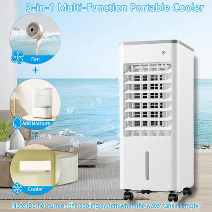 GENERIC 3-en-1 Unité De Climatisation Portable Refroidisseur De Climatisation à Air Alternatif Sur Roues Avec Ventilateur De Refroidissement Et Humidificateur 8H Minuterie 3 Vitesses 90° Refroidisseur D'air é