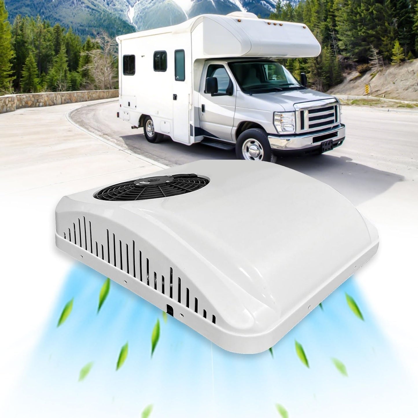 GENERIC Climatiseur 9500 BTU - Unité De Climatisation De Stationnement à Faible Puissance Avec Compresseur à Vis Pour Le Chauffage Et Le Refroidissement Pour Camping-car, Camion, Bateau, Caravane