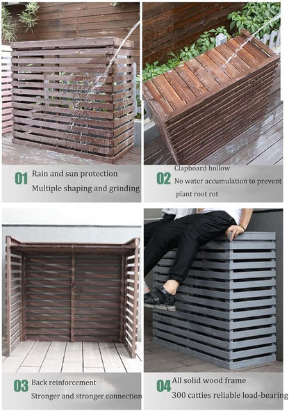  IVHOLZ Brise-vue Pour Climatiseur – Résistant Aux Intempéries – Housse élégante Pour Unités Extérieures – Volets Durables De Haute Qualité Pour Dissimuler élégamment Les Unités De Climatisation
