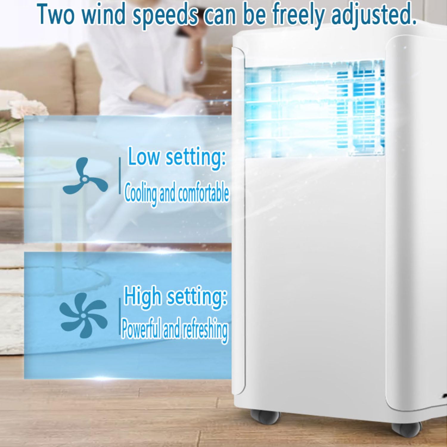  Climatiseur Portable Unités Intelligentes Intelligentes Avec Déshumidificateur De Refroidissement Intégré Et Modes De Ventilateur Pour La Pièce Jusqu'à 350 Sq.ft, Conditionneur Télécommande Kit D'inst