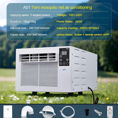 GENERIC Portable AC Unit 1900 BTU, Déshumidificateur Avec Roues Pour Chambre à Coucher.Utilisation Compacte De Faible Consommation D'énergie De Refroidisseur Personnel Efficace Utilisation De Faible Puissance