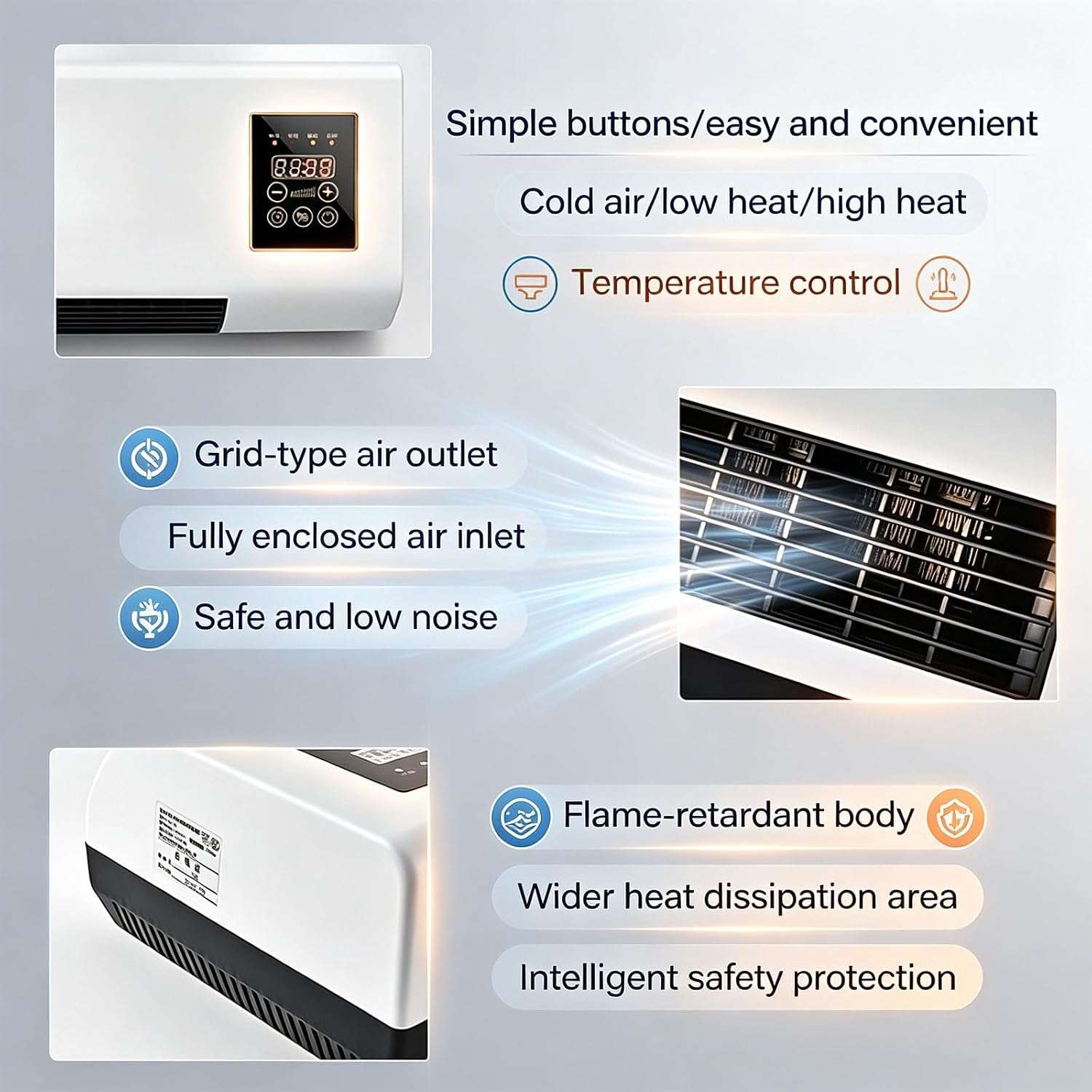  2000W 2-in-1 Portable Wall Mounted Air Conditioner, Mini Wall Mounted Air Conditioner, Fast Cooling And Heating, 8 Hours Timer For Home And Office,Red Flower