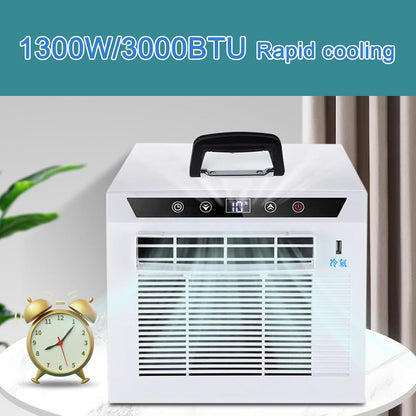  3000 BTU Portable Split AC, WiFi & Télécommande, 12H Minuterie, 130m3/h Airflow, Whisper Refroidissement Silencieux Pour Tente RV Home Office, Aucun Assemblage Requis