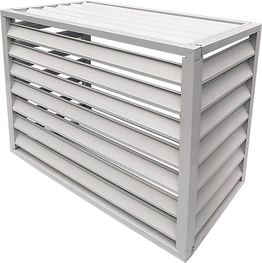 GENERIC Housse De Climatiseur D'extérieur En Aluminium – Antirouille Avec Persiennes – Design Autonome Pour Protéger Contre La Déformation, Idéale Pour Les Patios Et Les Cours.