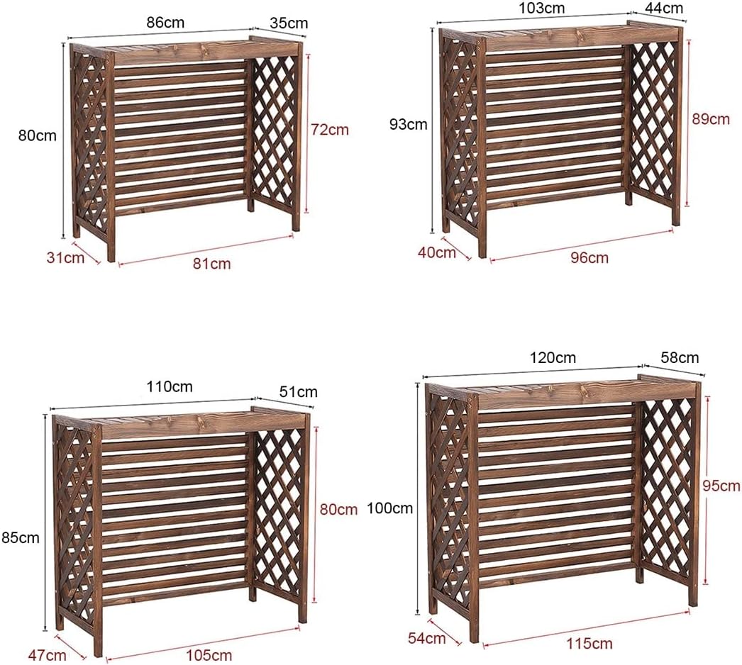  Housse De Climatiseur Extérieur En Bois, Clôtures De Confidentialité Cachées Pour Climatisation, Cadre à Persiennes Caché, Support De Plantes Anti-Corrosion