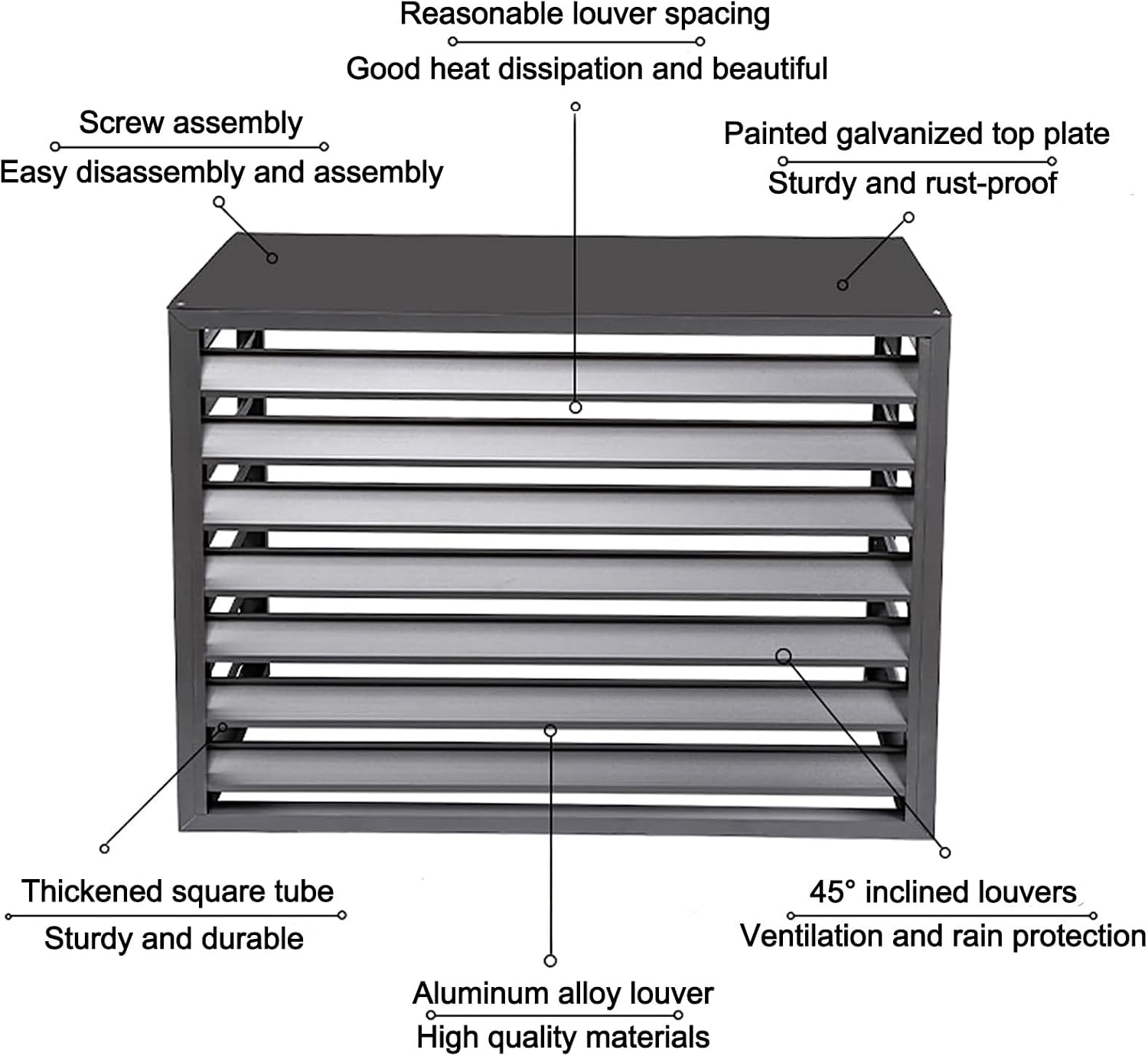  Housse De Protection En Aluminium Pour Climatiseur Et Pompe à Chaleur, Résistante Aux Intempéries, Blanc Et Gris, Taille 100 – Idéal Pour Toutes Les Saisons