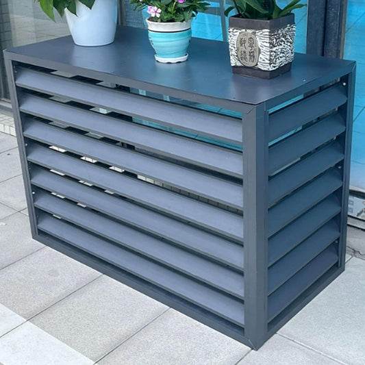 GENERIC Housse En Alliage D'aluminium Gris Pour Climatiseur Extérieur/intérieur - Protection Contre La Pluie - Clôture D'intimité Pour Fenêtre - Accessoire Résistant Aux Intempéries