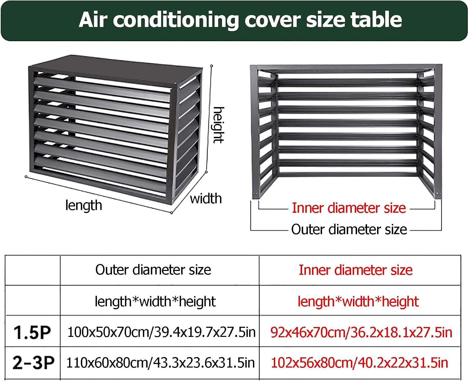  Housse De Protection En Aluminium Pour Climatiseur Et Pompe à Chaleur - Clôture D'intimité Extérieure Pour Plantes - Étagère De Rangement Résistante Aux Intempéries Et Bouclier De Condensateur