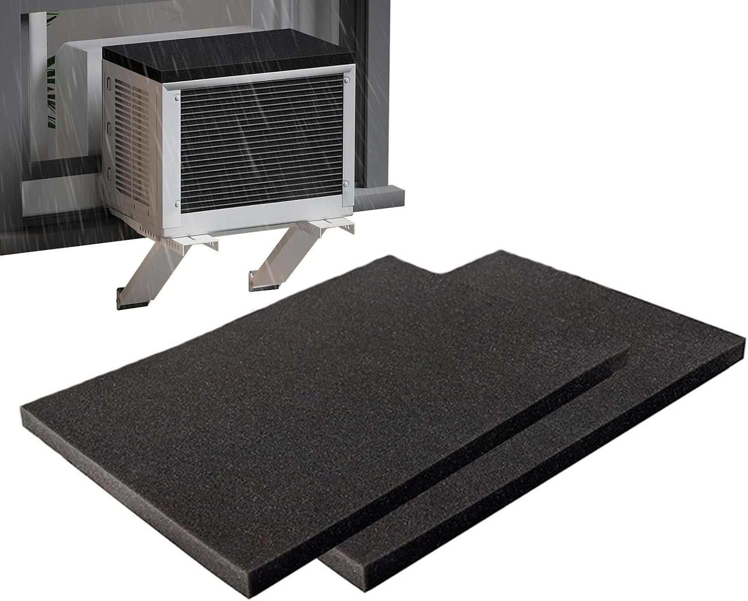  Coussin De Climatiseur, Mousse AC, Barrière Magnétique Contre Le Bruit, Plateau Réglable, 61 X 43,2 X 8,6 Cm, Réduit Le Bruit Et Le Mouvement, Poêle Anti-vibrations Portable Pour Intérieur, Extérieur