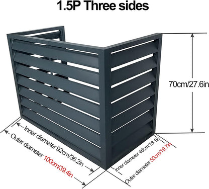  Housse De Protection En Métal Résistante Aux Intempéries Pour Pompe à Chaleur Et Climatiseur - Pour Unité De Climatisation Extérieure - 110 X 60 X 80 Cm - Pour Condensateurs Muraux Extérieurs