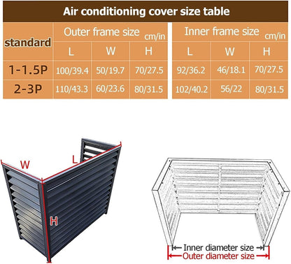 GENERIC Housse En Aluminium Pour Climatiseur Et Clôture De Confidentialité Décorative – Grilles De Protection Extérieures Pour CVC Et Pompes à Chaleur, Poubelle – Design Résistant Aux Intempéries